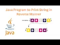 Java Program to print String in Reverse Manner enter by the user
