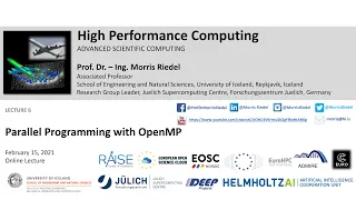 2021 High Performance Computing Lecture 6 Parallel Programming with OpenMP Part1