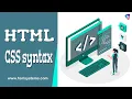 CSS syntax - CSS Syntax Tutorial