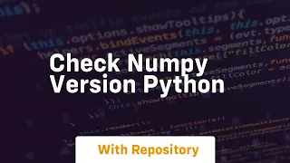 check numpy version python
