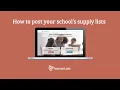How to post your school s supply lists on TeacherLists