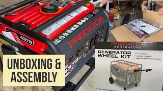Harbor Freight Predator 4375 WATT Portable Generator Wheel Kit Assembling 16 Hours Runtime GFCI DIY