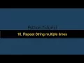 16 Repeat a String in Python