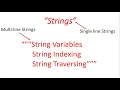 Strings Data Type Part-1 Python for Beginners Class 12
