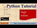 Python Tutorial for Beginners Mutable vs Immutable Objects in Python