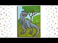 Coloring Tyrannosaurus Rex Dinosaur Coloring Page with Markers Speed Coloring Time Lapse