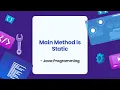 Why main method is called static Java Programming in Bangla