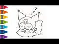 Kuromi Sleeping Drawing Painting Coloring For Kids and Toddlers - Child Art