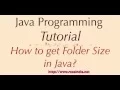 How to get Folder Size in Java
