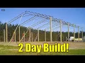 How to Build a Pole Barn TIME LAPSE 32x60 Pole Barn With16 Lean