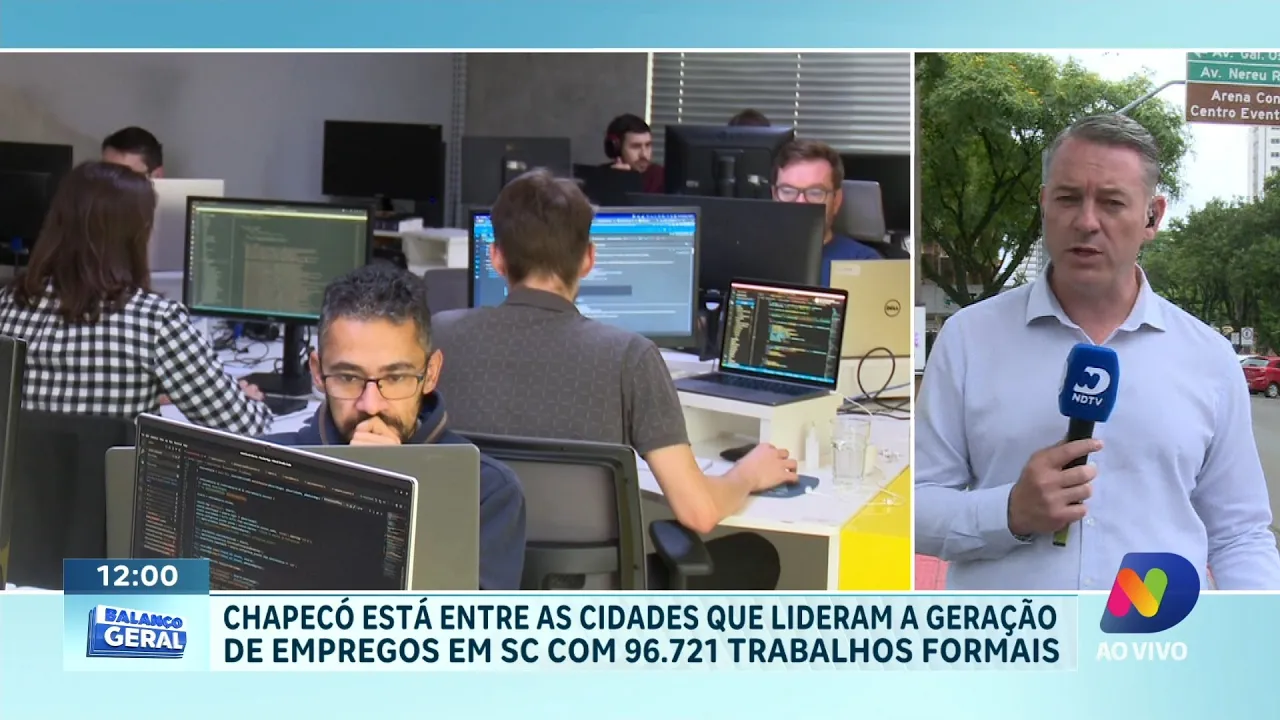 Chapecó está entre as cidades que lidera geração de empregos em SC com 96.721 trabalhos formais