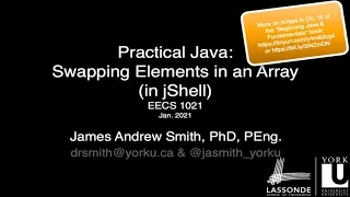 Practical Java Swapping Elements in an Array in jShell