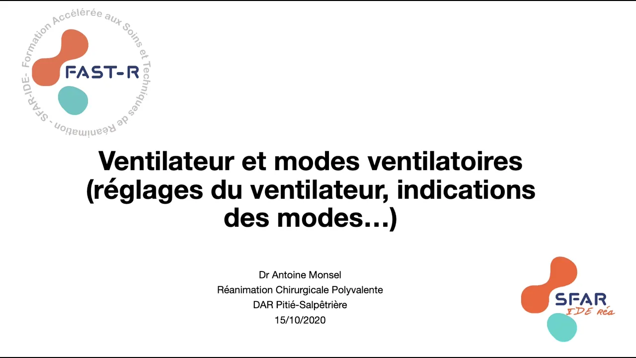 Ventilateur et modes ventilatoires