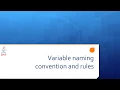 Lesson 2c Variables naming convention and rules