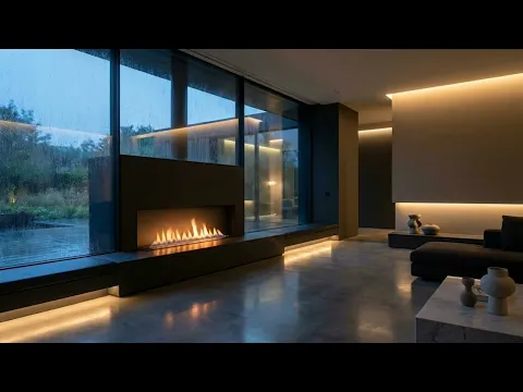 Luxury Rainy Evening & Fireplace Ambience