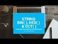 Bin Hex Oct In String - Core Java With BlueJ