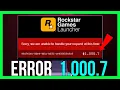 How to FIX Rockstar Games Launcher Error Code 1 000 7 2026 FIX