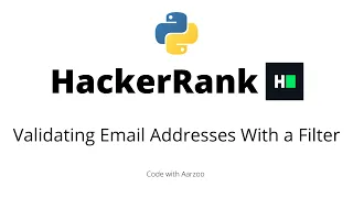 Validating Email Addresses With a Filter HackerRank Solution