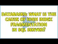 Databases What is the cause of high index fragmentation in SQL server 4 Solutions