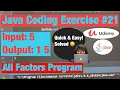 All Factors Program Quick and Easy Java Programming SOLVED - Java Coding Exercise