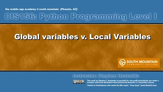 Python 07D Global Variables v Local Variables