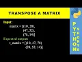 Transpose a matrix Python shorts