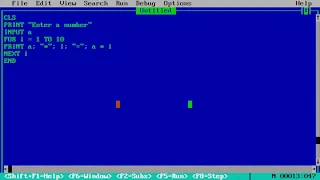 Multiplication Table using QBasic
