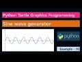 Sine wave generator Python Turtle Graphics Program Example 10 sin cos degree radians wave