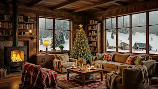 Cozy Cabin With Relaxing Jazz Piano Winter Ambience Fireplace Sound And Holiday Music For Unwind 