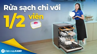 MÁY RỬA CHÉN JUNGER: Làm sạch chén dĩa chỉ với 1/2 viên rửa