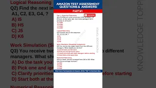 Amazon Test Assessment Questions and Answers Amazon Aptitude Test Questions and Answers
