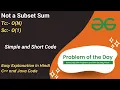 Not a Subset Sum Array GFG POTD C Java Code Kar Lo