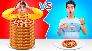 تحدي صغير ضد كبير مع الاطعمة العملاقة لمدة ٢٤ ساعة 