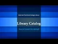 Library Catalog Tutorial