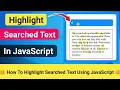 Highlight Searched Text Using JavaScript JavaScript Projects For Beginners JS Projects CODE 5X