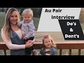 Au Pair Interview Do s Don t