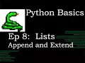Python Basics Lists Append and Extend Methods