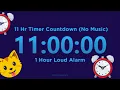 11 Hour Timer Countdown No Music 1 Hour Loud Alarm