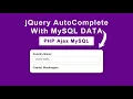 jQuery AutoComplete suggestions from MySQL data using PHP and Ajax