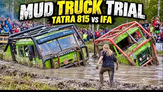 MUD TRUCK TRIAL: Tatra 815 & IFA Battle in the Swamp — Both Get Stuck!