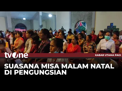 Ribuan Umat Mengikuti Misa Malam Natal di Posko Pengungsian Erupsi Lewotobi Laki-Laki