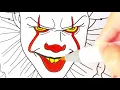 Coloring PENNYWISE IT clown horror movie coloring