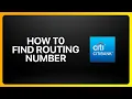How To Find Routing Number On Citibank Tutorial