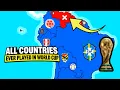 All Countries That Have Ever Played in the World Cup Global Map