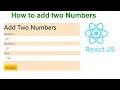 How to add two numbers in ReactJS