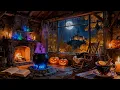 Download Lagu Halloween Cozy Cabin Ambience – Fireplace, Rain \u0026 Thunder (10 Hours, 4K, No Music)
