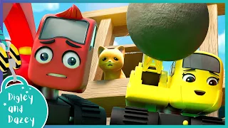 🚧 DEMOLITION CREW! Look Out Baby Kitten! 🚜 | Digley and Dazey | Kids Construction Truck Cartoons