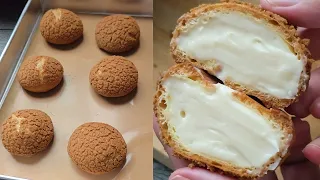 คุกกี้ชูครีมหน้ากรอบๆ​ ไส้นมสดแน่นๆ ลูกอวบๆ หอมอร่อยมากก lแม่มิ้วl Cookie Choux Cream