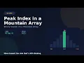 LeetCode 852 - Peak Index in a Mountain Array Binary Search DSA