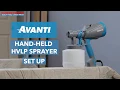 Set up for the Avanti Hand Held HVLP Sprayer